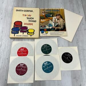 Vintage 1961 Ten Day Touch Typing Course Smith-Corona 7" 33 1/3 RPM Records
